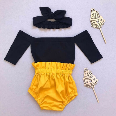 

Toddler Kids Baby Girl Summer Clothes Headband Tops Ruffle Shorts 3Pcs Outfit