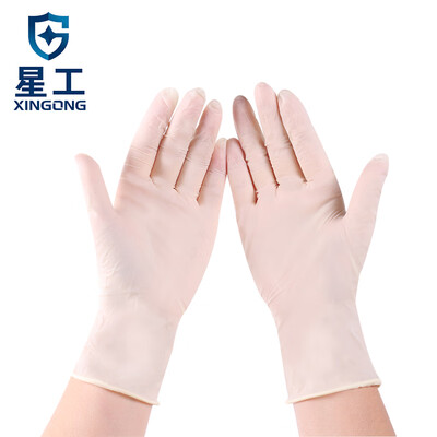 

XINGGONG Disposable Latex Gloves Waterproof&Oil Resistant Laboratory Powder-free Housework Thicken Rubber Gloves XGS-Y3 Medium 100box