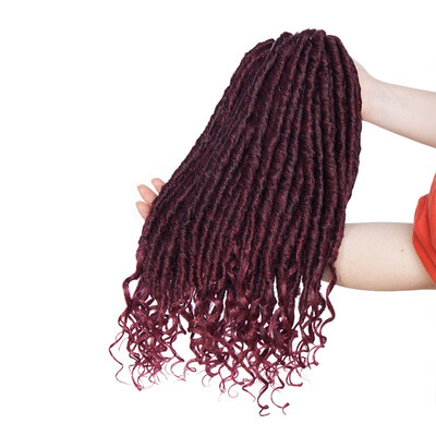

Afro Goddess Locs Crochet Hair Wavy Faux Locs with Curly Ends Synthetic Braiding Hair Extension