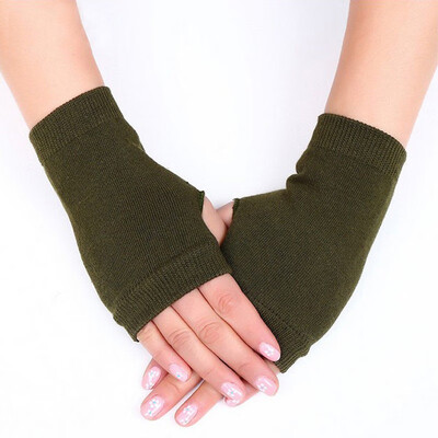 

New Style Fashion Solid 1 Pair Women Cashmere Fingerless Warm Winter Gloves Hand Wrist Warmer Mittens