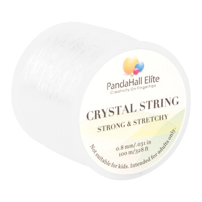 

PH PANDAHALL 1 Roll Elastic Fibre Wire Beading Cords Threads Diameter 08mm for Jewelry&Craft