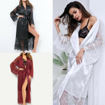 

Charming Wedding Sleepwear Bridesmaid Nightgown Lady Pajamas Lace Long Robes Spa