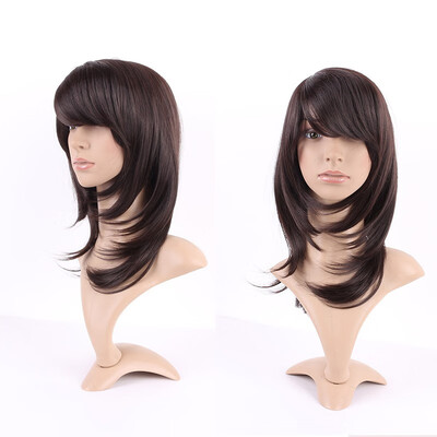 

Long Curly Synthetic Wig with Bangs Short Hair Wigs Heat Resistant Full Wig Full Head for Women