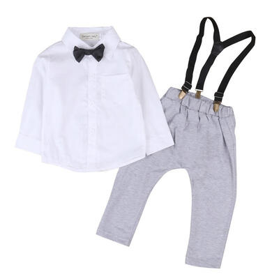 

Kids Baby Boys Clothes Long Sleeve Blouses Shirt TopsOverall Pants 2Pcs Outfit Baby Cool Set