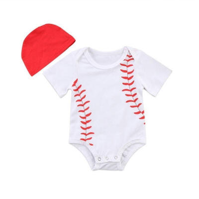 

0-24M Infant Baby Boys Girls Baseball Romper Outfits Jumpsuit Clothes