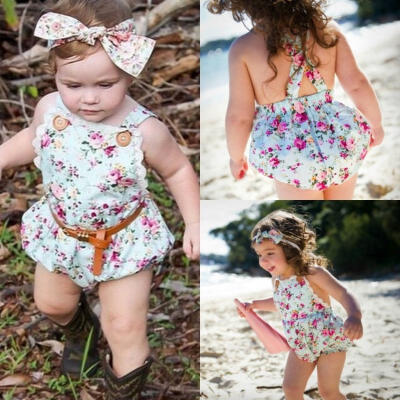 

Newborn Infant Baby Girl Bodysuit Floral Romper Jumpsuit Outfit Sunsuit Clothes