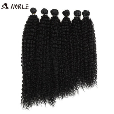 

Nobre Afro Kinky Curly Cabelo Weave 18-22 polegada 6 peçaslote Pacotes Com Fecho de Cabelo Sintético Ombre Feixes de Cabelo cabel