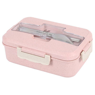 

Kids Adults 3 Compartments Lunch Box Box Bento Food Storage Container