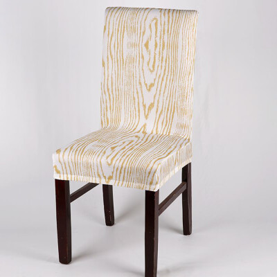 

Wood Grain Stretch Chair Cover Removable Elastic Chair Protector for Hotel Dining Room Office