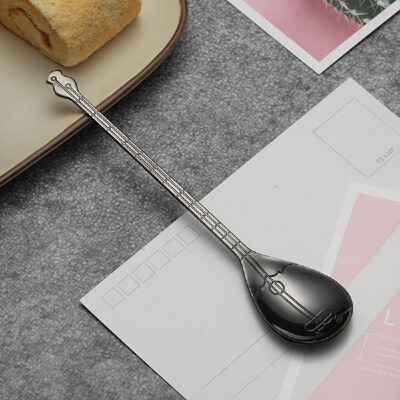 

Creative 304 Stainless Steel Spoon Musical Guitar Pattern Ice Cream Dessert Tea Coffee Party Small Gift Tableware