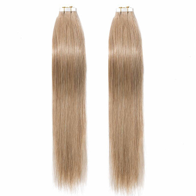 

Tape in Human Hair Extensions Highlight Balayage Long Straight Seamless Skin Weft Glue in Hairpieces Invisible Double Sided Tape