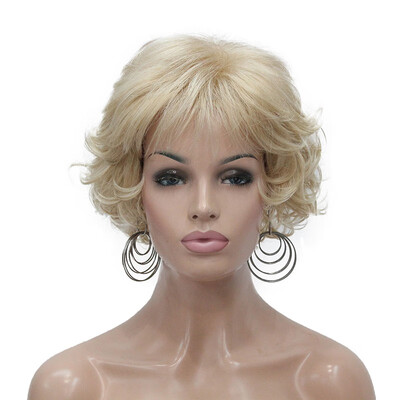 

StrongBeauty Soft Tousled Curls Wig Short Grey Mix Full Synthetic Wigs 12 Colors