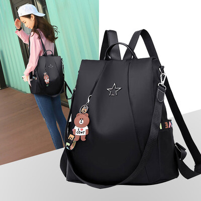 

CLUCI backpack female trend hanging waterproof backpack fashion travel bag female bag CLJD6184091 black