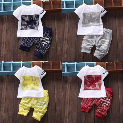 

Baby Boy Kid Short Sleeve STAR Sportswear Clothes T-shirt Top Short Pants Outfit