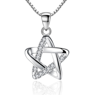 

Star Pendant Necklaces For Women Cubic Zirconia Fashion Jewelry Accessories Bijoux Brithday Gift Casual W-E57