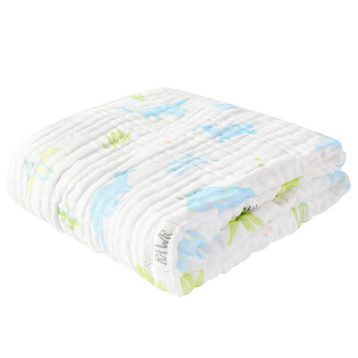 

Good boy GB baby quilt baby child four seasons cotton Jurassic Park six layers of gauze square blue