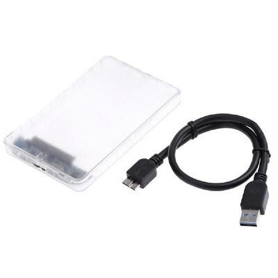 

25 Inch USB 30 SATA HDD Hard Disk Drive External HDD Enclosure Transparent Case Tool 6 Gbps Support 3TB UASP Protocol