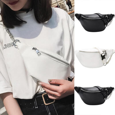 

Black&White Waist Fanny Pack Belt Bag for Women Girl Pouch Travel Hip Bum Bag Mini Purse