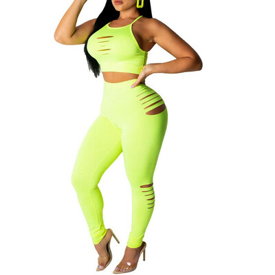 

Women Yoga Fitness Crop Top Vest BraPants Leggings Set Gym Workout Sports Wear
