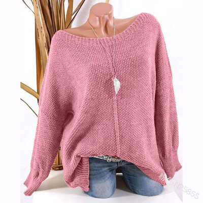

Leisure wide delivery round neck long sleeved sweater