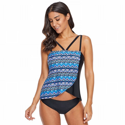 

Casual surf Womens Swimwear retro print Swimwear top