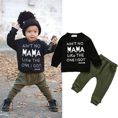 

2PCS Kids Baby Toddler Boy Clothes Set T-shirt Tops Pants Leggings Outfits