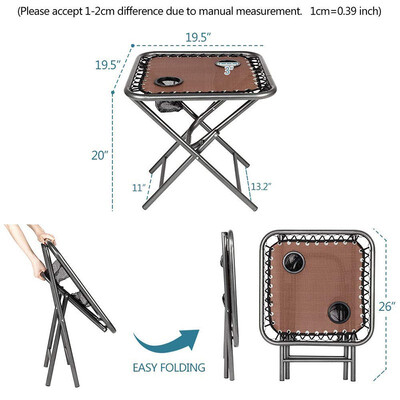 

Zero Gravity Chair with Pillow Two Pack Chairs & Portable Cup Holder Table Gray
