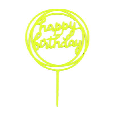 

FUNNYBUNNY Acrylic Card Happy Birthday Cake Decoration Plug-in Creative Baking Ornaments Flag Wedding Cake Topper
