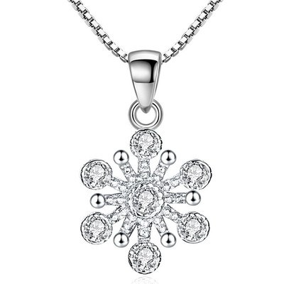 

Flower Cubic Zirconia Pendant Necklaces Women Female Party Jewelry Fashion Accessories Mothers Day Gift W33