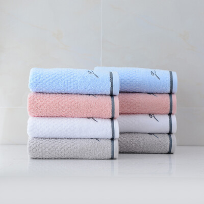 

Jie Liya towel cotton absorbent embroidery plain soft cleansing towel wipes single strip 6834cm white 80g