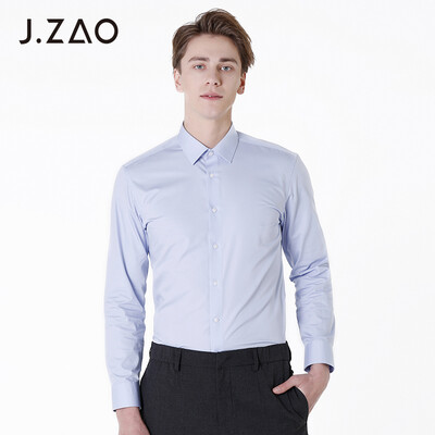 

Beijing Tokyo made JZAO mens business casual shirt machine washable ironing light blue 43 185104B