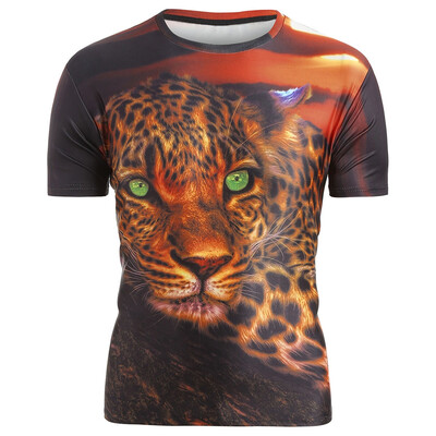 

Leopard Print Short Sleeve Slim Fit T-shirt