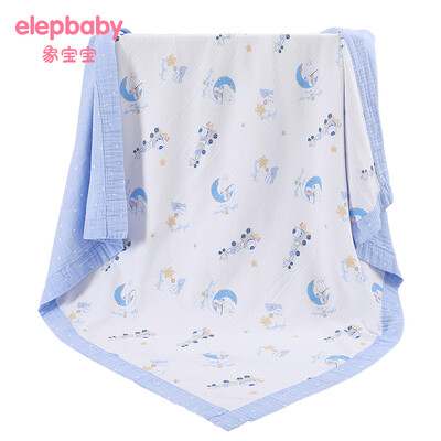 

Elephant baby elepbaby baby bath towel cotton gauze bath towel children bath towel baby supplies baby bath towel newborn gauze is 110X110CM moon elf blue