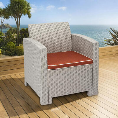 

Bahamas Armchair All Weather Resin Outdoor Patio Furniture Grey
