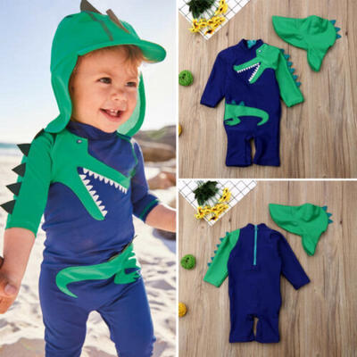 

USA Kid Boy Dinosaur Swimsuit Swimwear UV Sun Protection Swimming Costume Outfit
