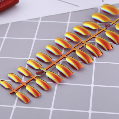 

24pcs False Nails Full Cover Fake Nails ABS Artificial Tips Nail Art Decor