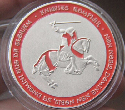 

40mm reddish orange Horseman Silver Plated Souvenir Coin medal