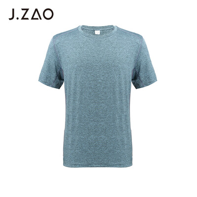 

Beijing Tokyo made JZAO mens sports short-sleeved T-shirt mesh breathable cool sports short-sleeved gray blue L