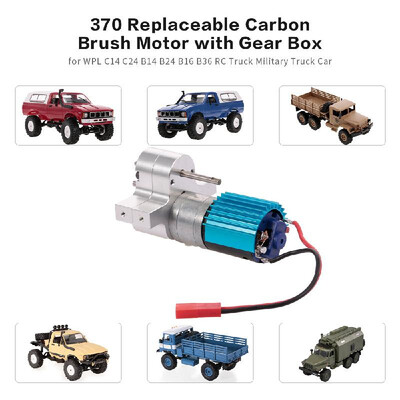

370 Replaceable Carbon Brush Motor with Metal Gear Box for WPL C14 C24 B14 B24 B16 B36 JJRC Q60 Q61 Q62 Q63 Q64 Q65 RC Truck Mili