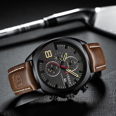 

Gobestart Waterproof Large Dial Watch Mens Casual Fashion Leather Belt Large Dial Watch