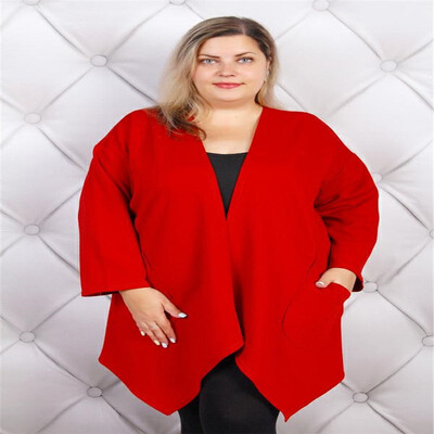 

New autumn&winter V-neck long cardigan pocket knit jacket loose sweater bat shirt