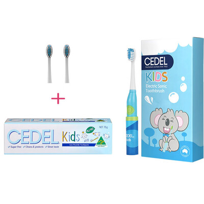 

Cedel Dale Childrens Electric Toothbrush Toothpaste Set Boy Childrens Sonic Electric Toothbrush Waterproof Soft Hair Childrens Anti-mite Toothpaste Brush Head Two