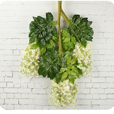 

FUNNYBUNNY 361 Feet Artificial Silk Wisteria Vine Ratta Silk Hanging Flower Wedding Decor