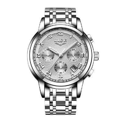 

LIGE Stainless Steel Business Watch Men Sports Quartz Watch Multi-Functional Fashion Luxury Wristwatch