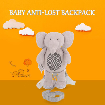 

Baby Walking Safety Backpack Toddler Anti-Lost Backpack with Safety Rope Children Travel Bag-Cartoon Elephant