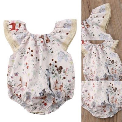 

Newborn Baby Girl Summer Deer Romper Bodysuit Jumpsuit Sunsuit Outfits Clothes