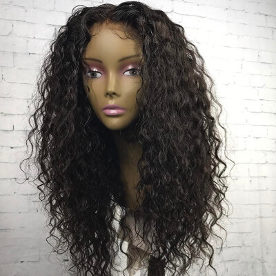 

150 Density Curly Human Hair Glueless Full Lace Wig Brazilian Virgin Hair Natural Color For Black Magic Girl