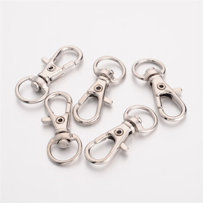 

PH PANDAHALL 600 Pcs Alloy Swivel Lobster Claw Clasps Snap Hooks Platinum Plated