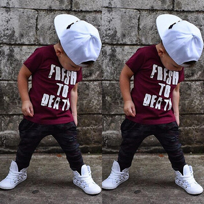 

Toddler Kids Baby Boy Clothes T shirt Tops Harem Pants 2PCS Outfits Sets 1-6T