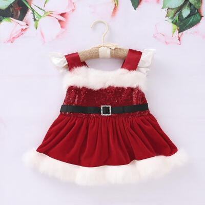 

Fashion Cute Christmas Newborn Baby Girl Princess Sequined Fluffy Dress Hot